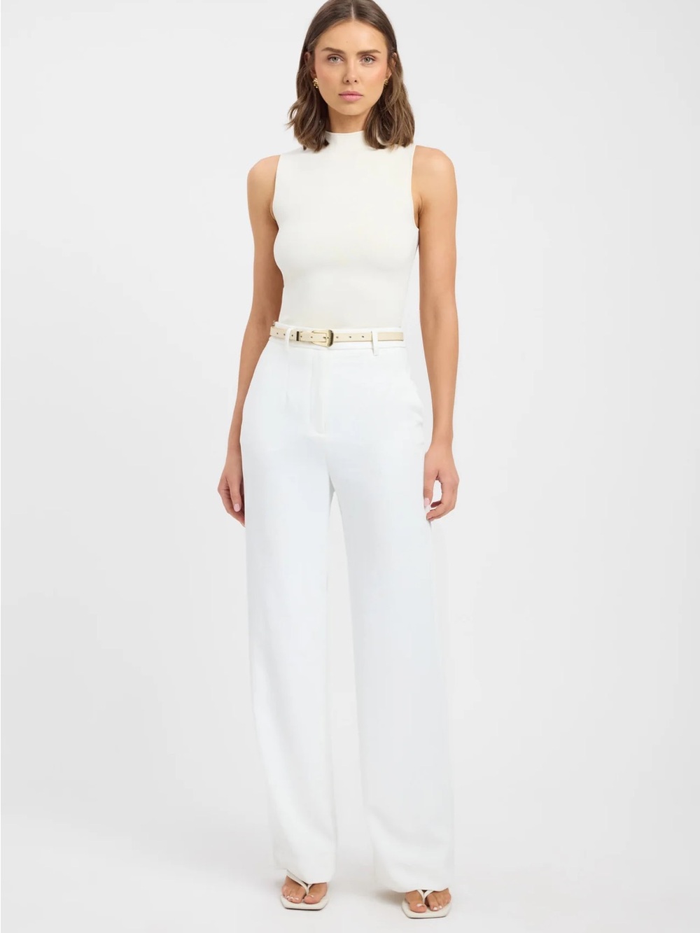 Kookai Oyster Tailored Pant in Natural White Size 34
